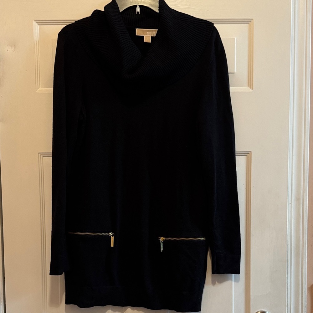 Michael Kors Cowl Neck Sweater with Zipper Accents